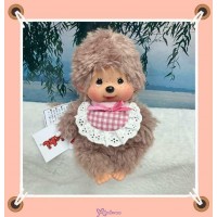 201297 Sekiguchi Monchhichi S Size Fluffy Boy with Pink Bib ~ 201297 Sekiguchi Monchhichi S Size Fluffy Boy with Pink Bib ~