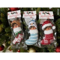 288175+199+205 Monchhichi Christmas Ornament Santa Snowman Reindeer X'Mas Mascot Set 288175+199+205 Monchhichi Christmas Ornament Santa Snowman Reindeer X'Mas Mascot Set