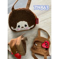714863 Monchhichi Hand Bag Round Handbag ~ NEW ~ 714863 Monchhichi Hand Bag Round Handbag ~ NEW ~