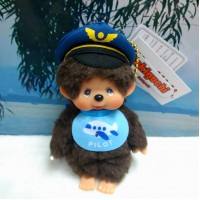 745043 Japan Limited Monchhichi SS Size Keychain Mascot - Pilot 745043 Japan Limited Monchhichi SS Size Keychain Mascot - Pilot