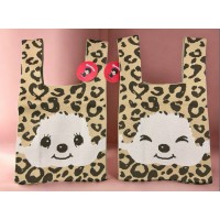 AM-039 Monchhichi 25.5 x 43.5cm Knit Eco Bag - Brown Leopard AM-039 Monchhichi 25.5 x 43.5cm Knit Eco Bag - Brown Leopard